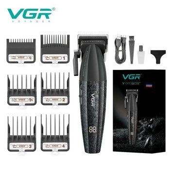 Професійна машинка для стриження волосся VGR V-640C акумуляторна, керамічні леза, 9000 об./хвилину, LED дисплей  R-V-640С фото