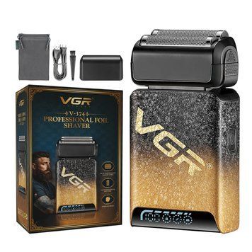 Шейвер VGR V-374 професійний акумуляторний для сухого гоління з LED-дисплеєм і USB Type-C Gold R-V-374 gold фото