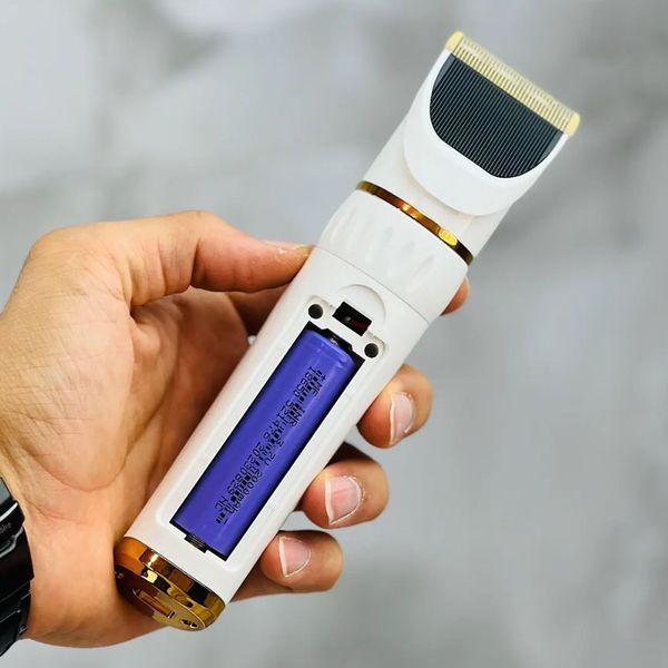 Професійна машинка для стриження собак і котів DSP 91210 з титанокерамічним різальним блоком і 4 насадками 3-12 мм Білий R-DSP 91210 фото
